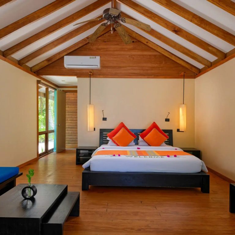 Bedroom with wooden