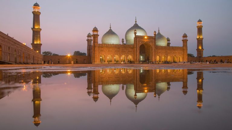 mosque in calm water