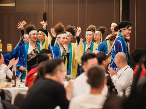Energetic cultural welcome performance in Hokkaido